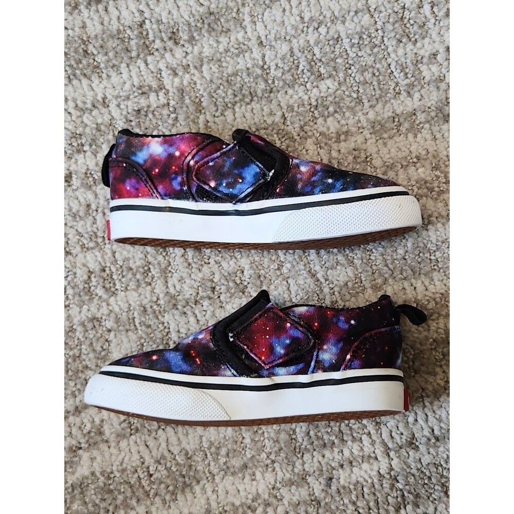 Vans Child Galaxy print hook loop sneakers size 6 - Picture 6 of 9